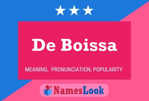 De Boissa Namensposter