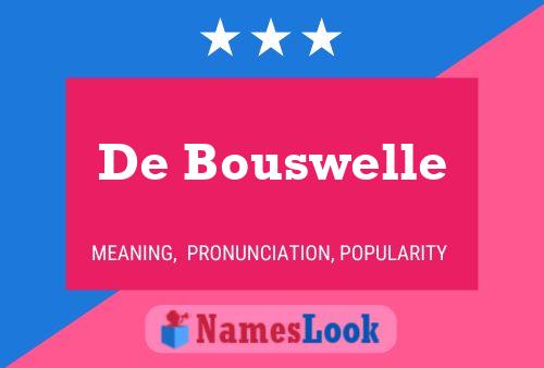 De Bouswelle Namensposter