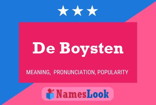 De Boysten Namensposter