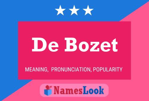 De Bozet Namensposter