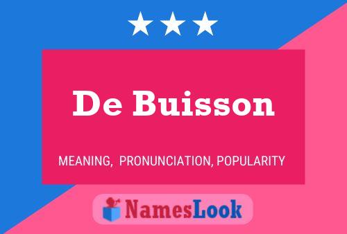 De Buisson Namensposter