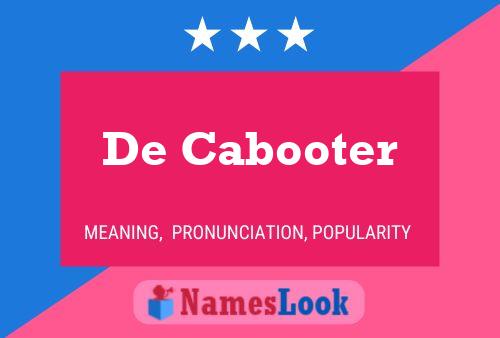 De Cabooter Namensposter