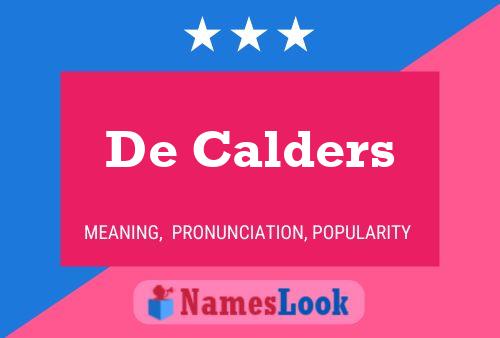 De Calders Namensposter