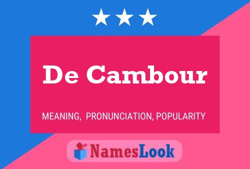 De Cambour Namensposter