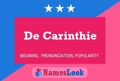 De Carinthie Namensposter