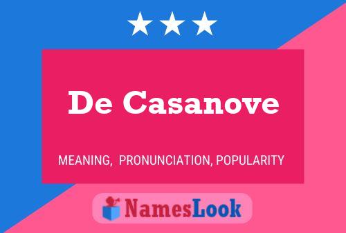 De Casanove Namensposter