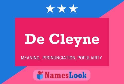 De Cleyne Namensposter