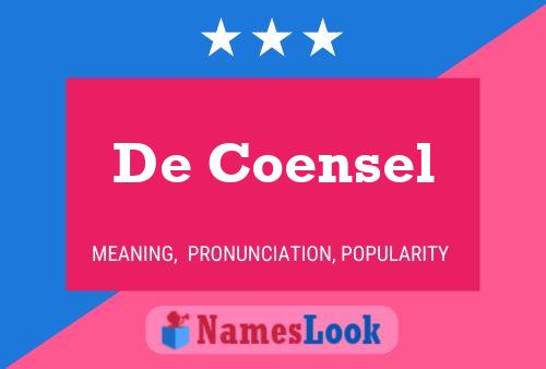 De Coensel Namensposter