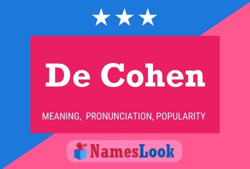 De Cohen Namensposter