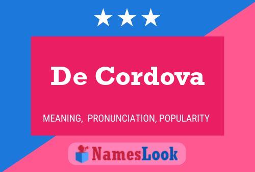 De Cordova Namensposter