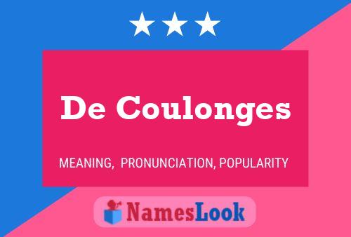 De Coulonges Namensposter