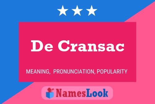 De Cransac Namensposter