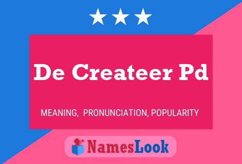 De Createer Pd Namensposter