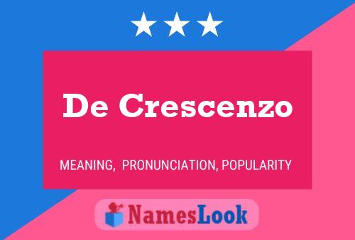 De Crescenzo Namensposter