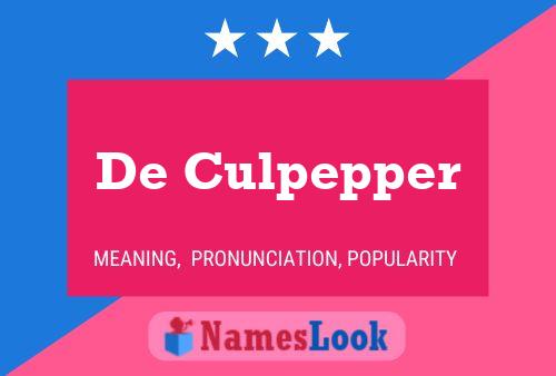 De Culpepper Namensposter