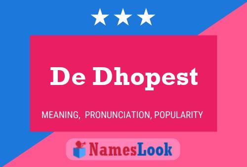 De Dhopest Namensposter