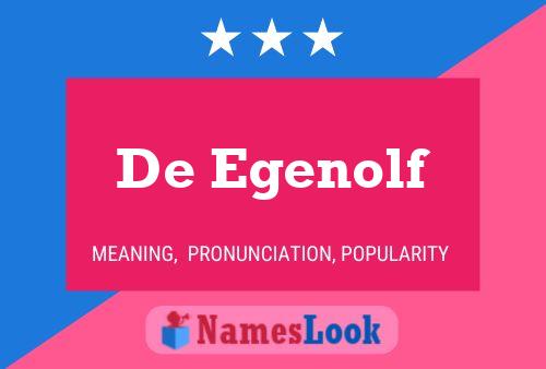 De Egenolf Namensposter