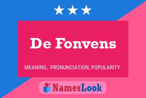 De Fonvens Namensposter