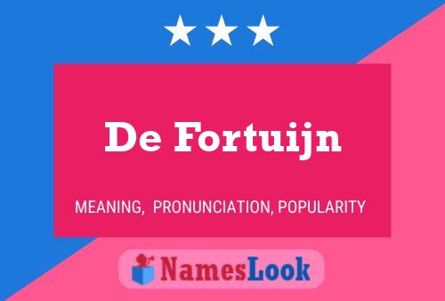 De Fortuijn Namensposter