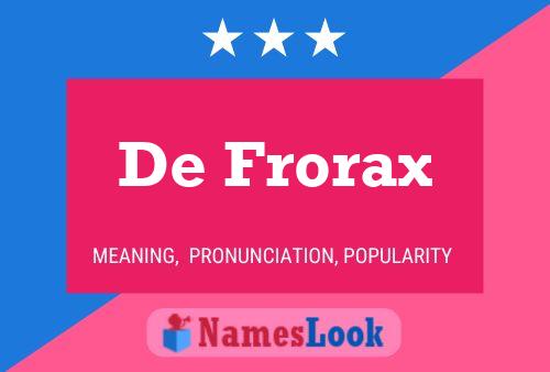 De Frorax Namensposter