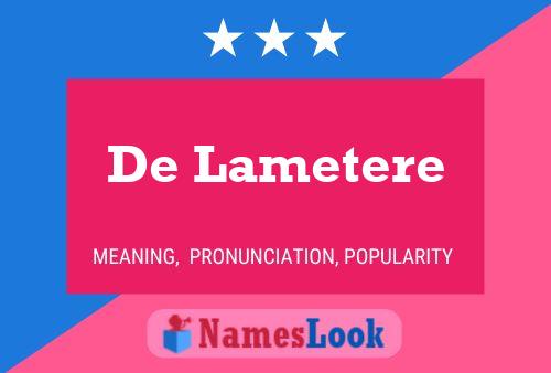 De Lametere Namensposter