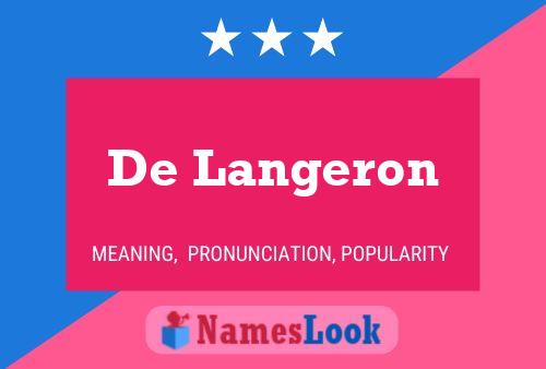 De Langeron Namensposter