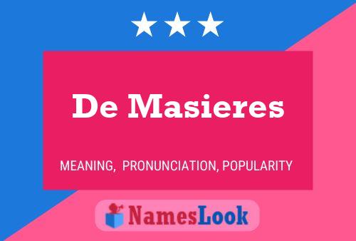 De Masieres Namensposter