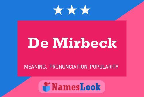 De Mirbeck Namensposter