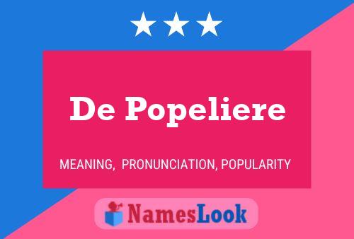 De Popeliere Namensposter