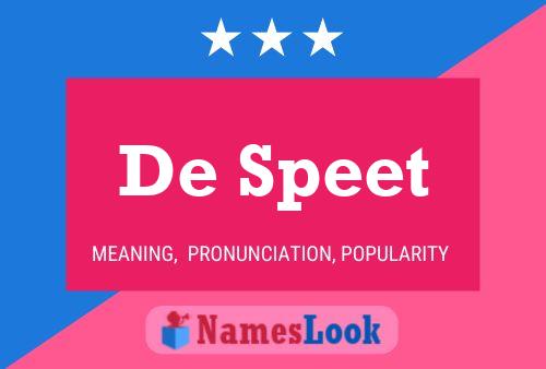 De Speet Namensposter