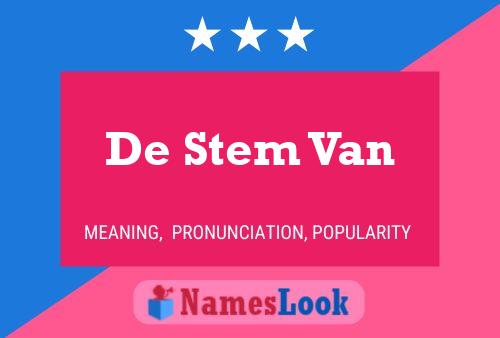 De Stem Van Namensposter