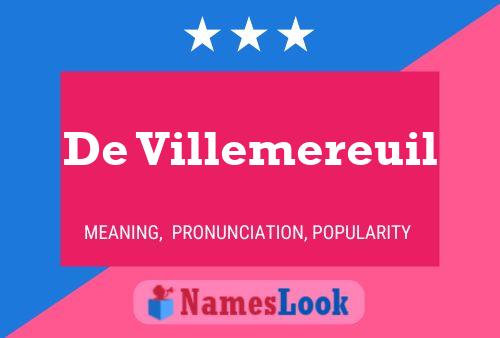 De Villemereuil Namensposter