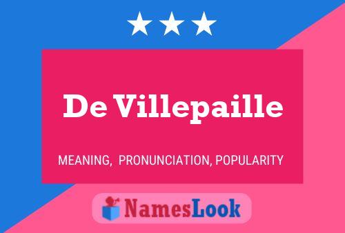 De Villepaille Namensposter