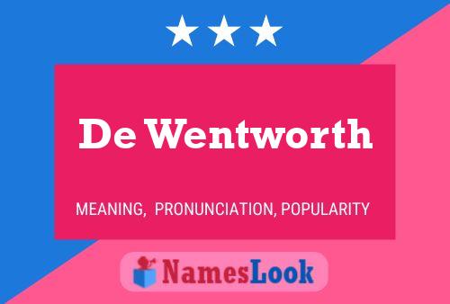 De Wentworth Namensposter