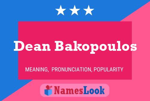 Dean Bakopoulos Namensposter