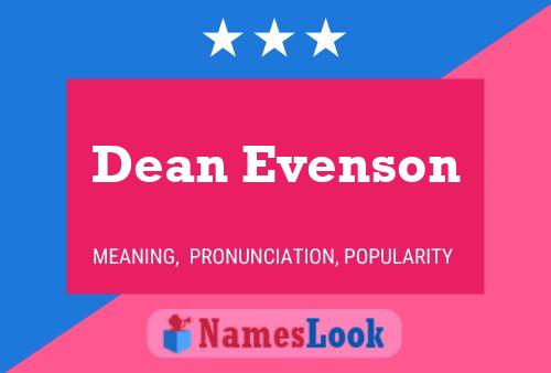 Dean Evenson Namensposter