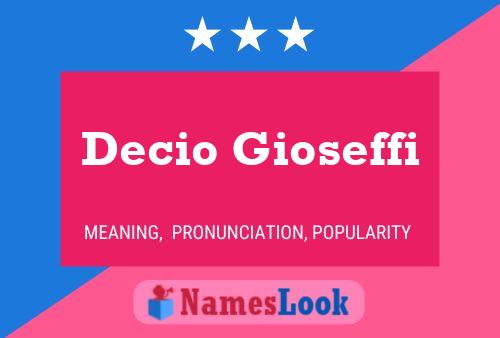 Decio Gioseffi Namensposter