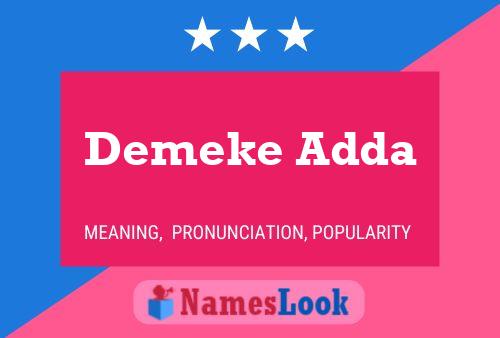 Demeke Adda Namensposter