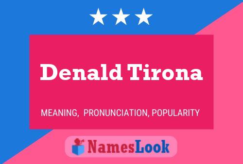 Denald Tirona Namensposter