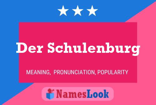 Der Schulenburg Namensposter