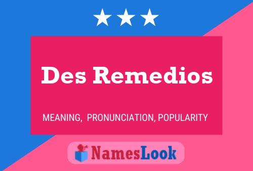 Des Remedios Namensposter