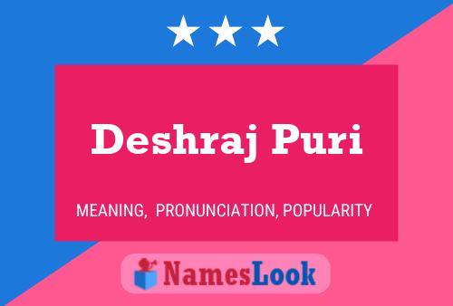 Deshraj Puri Namensposter