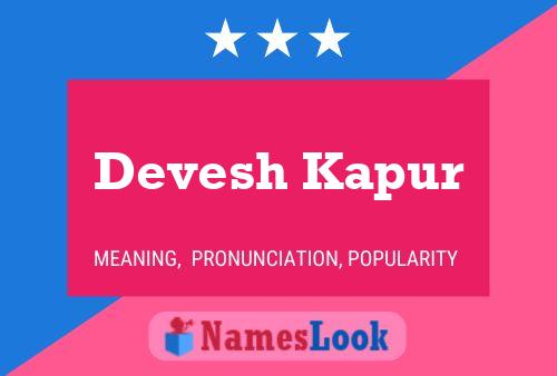 Devesh Kapur Namensposter