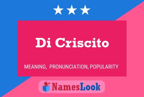 Di Criscito Namensposter