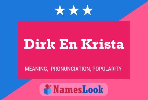 Dirk En Krista Namensposter