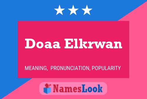 Doaa Elkrwan Namensposter