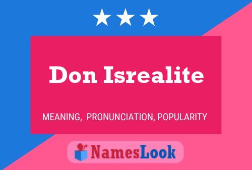 Don Isrealite Namensposter