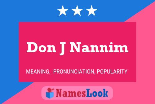 Don J Nannim Namensposter