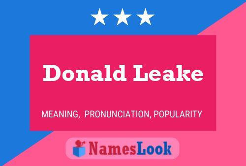 Donald Leake Namensposter