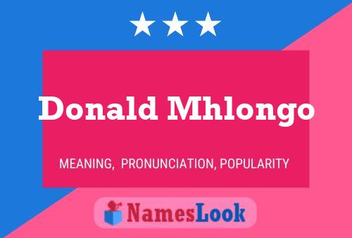 Donald Mhlongo Namensposter